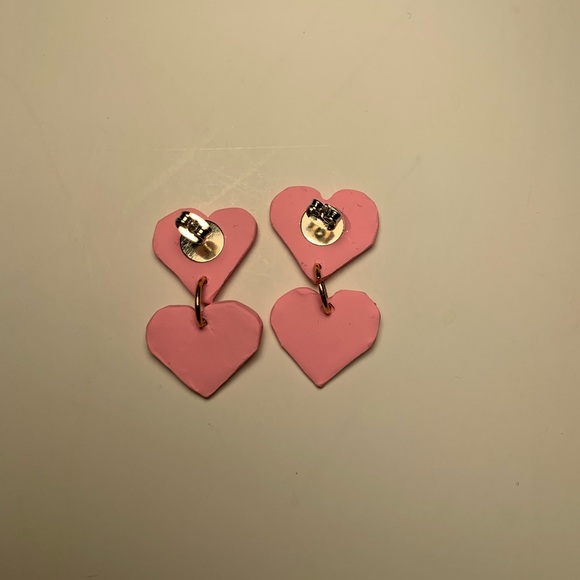 Clay Polymer “Conversation Hearts” Dangle Earrings - Picture 4 of 4